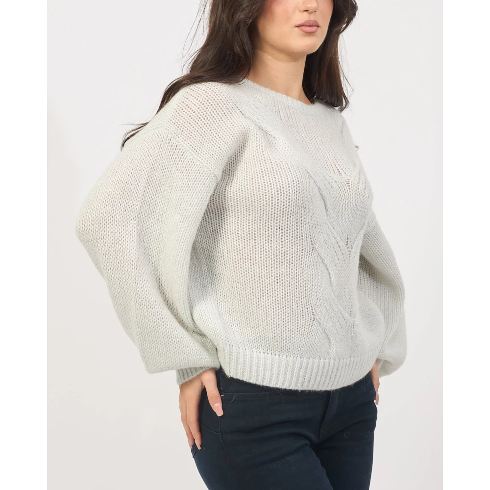 Hugo Boss Witte Sweater met Voor- en Achterhals Borduurwerk White Dames