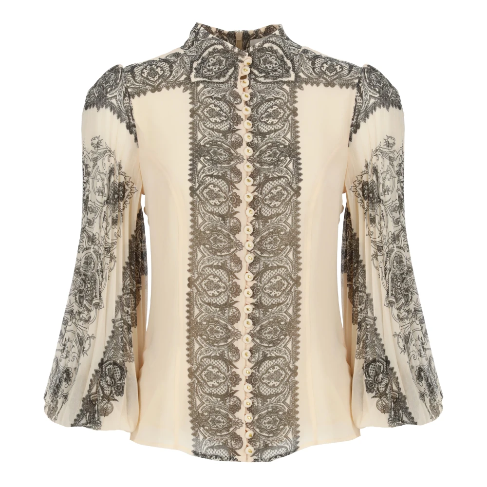 Zimmermann Blouse met contrasterend kleurpatroon Beige Dames