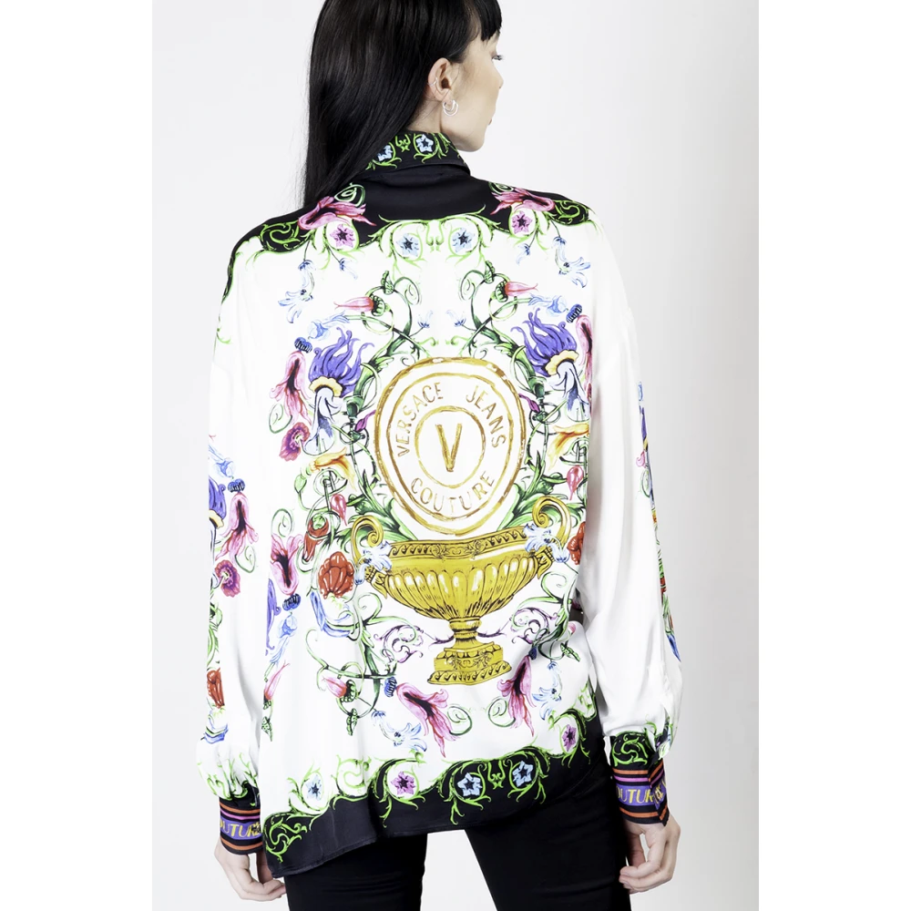 Versace Jeans Couture Lange Mouw V-Emblem Garden Shirt Multicolor Dames