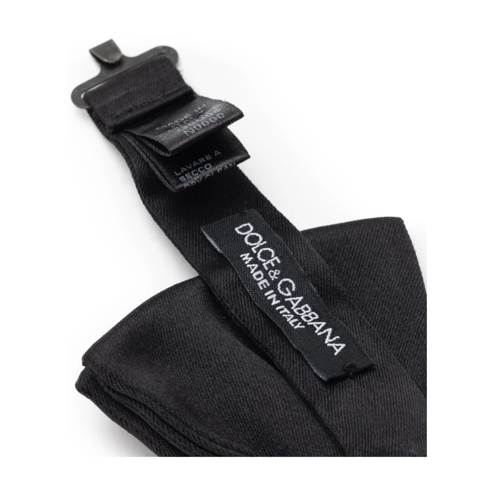 Dolce & Gabbana Zwarte zijden vlindersjaal Black Heren