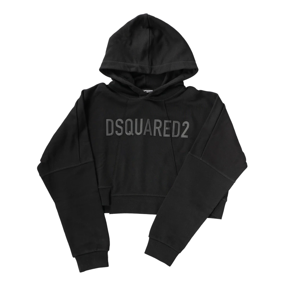 Dsquared2 Cropped hoodie med tryck Black, Flicka