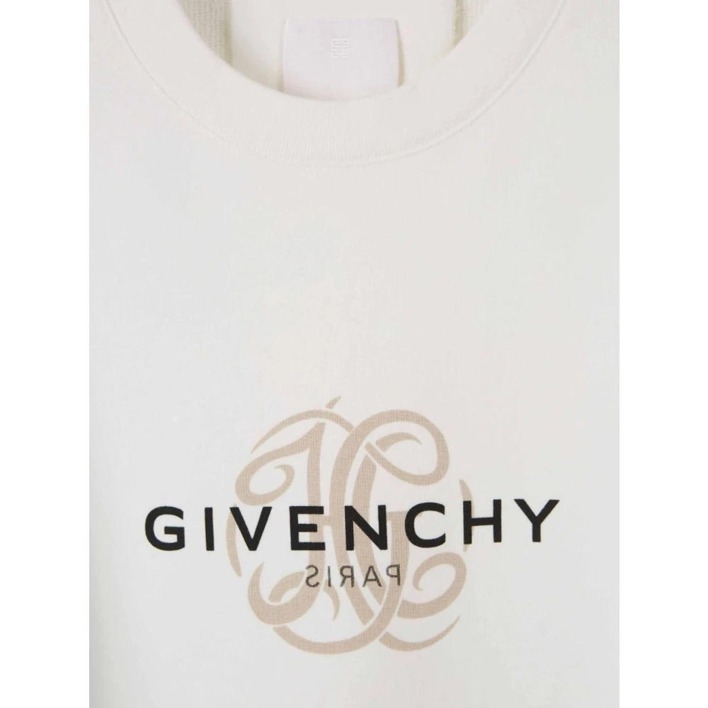 Givenchy Logo Print Sweatshirt Licht Beige White Heren