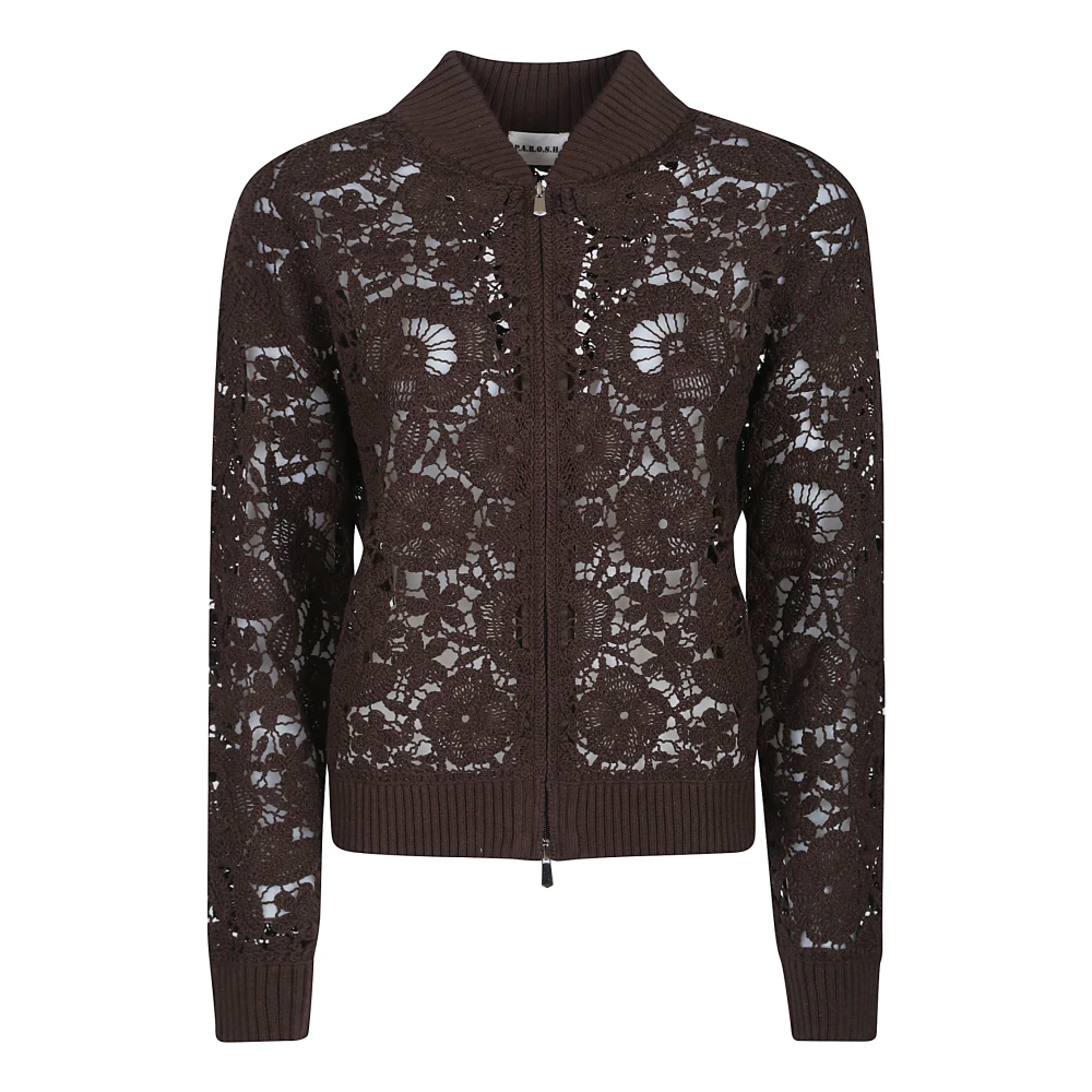 P.a.r.o.s.h. Stijlvolle Koperen Gebreide Vest Brown Dames