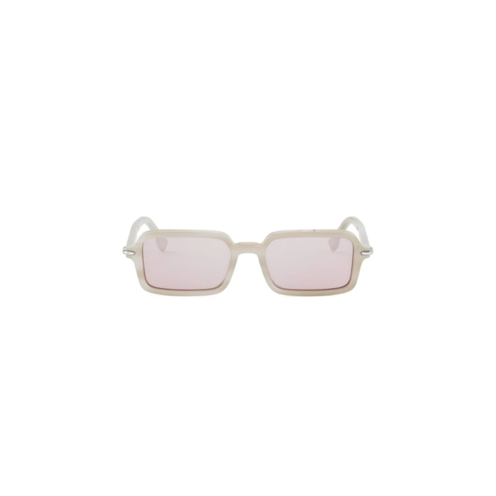 Fendi Unisex Beige Selleria Rectangular Sunglasses