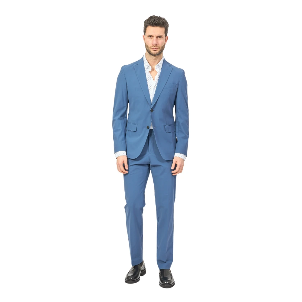 Hugo Boss Blå Slim Fit Performance Kostym Blue, Herr