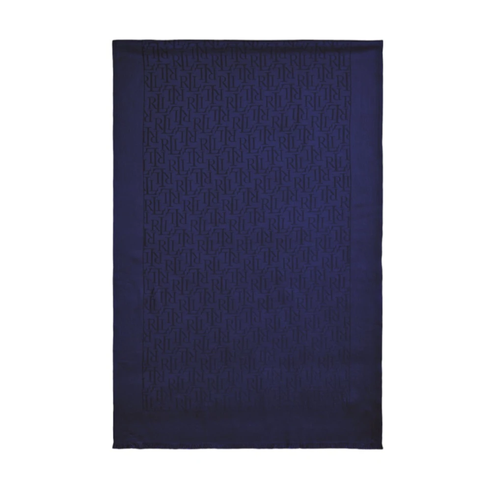 Ralph Lauren Blauwe Sjaal met Geborduurd Logo Blue Dames