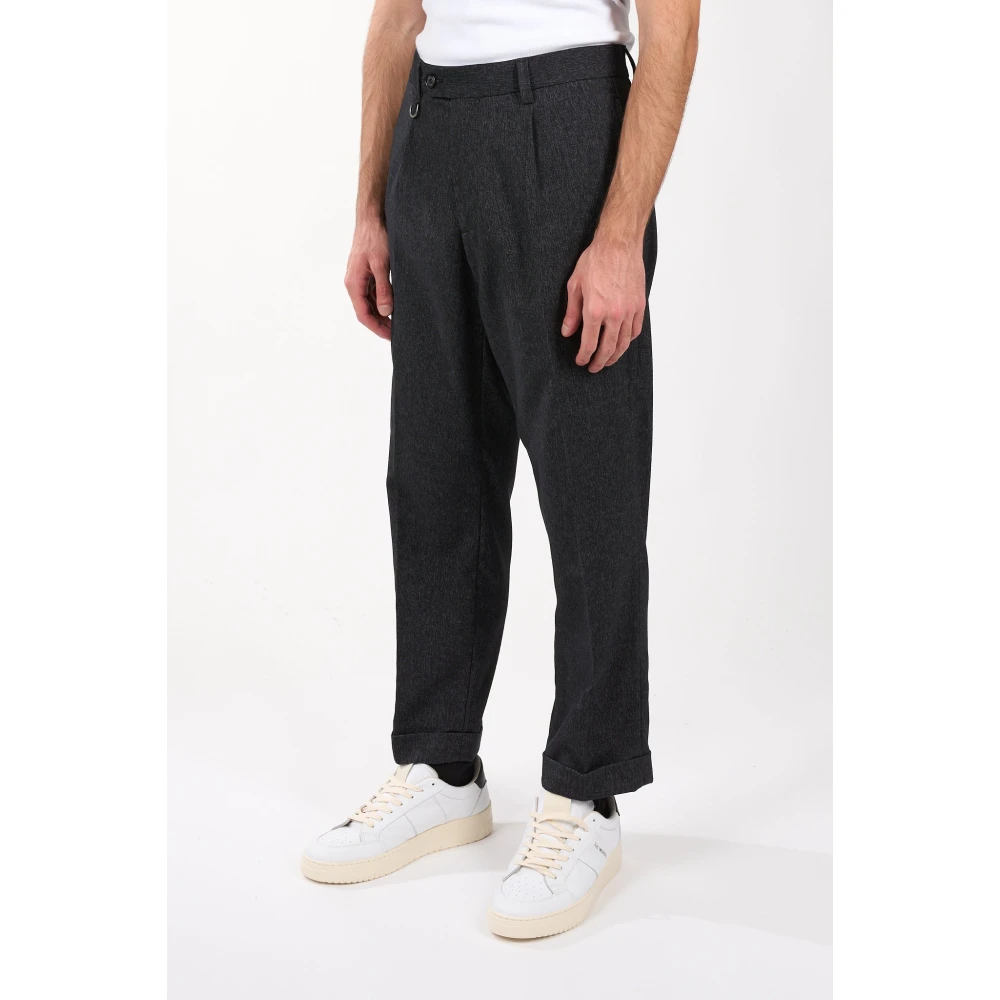 Paolo Pecora Denim Plooi Broek Black Heren