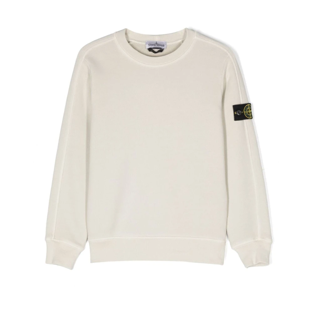 Stone Island Ecru Jersey Crew Neck Sweater Beige, Pojke