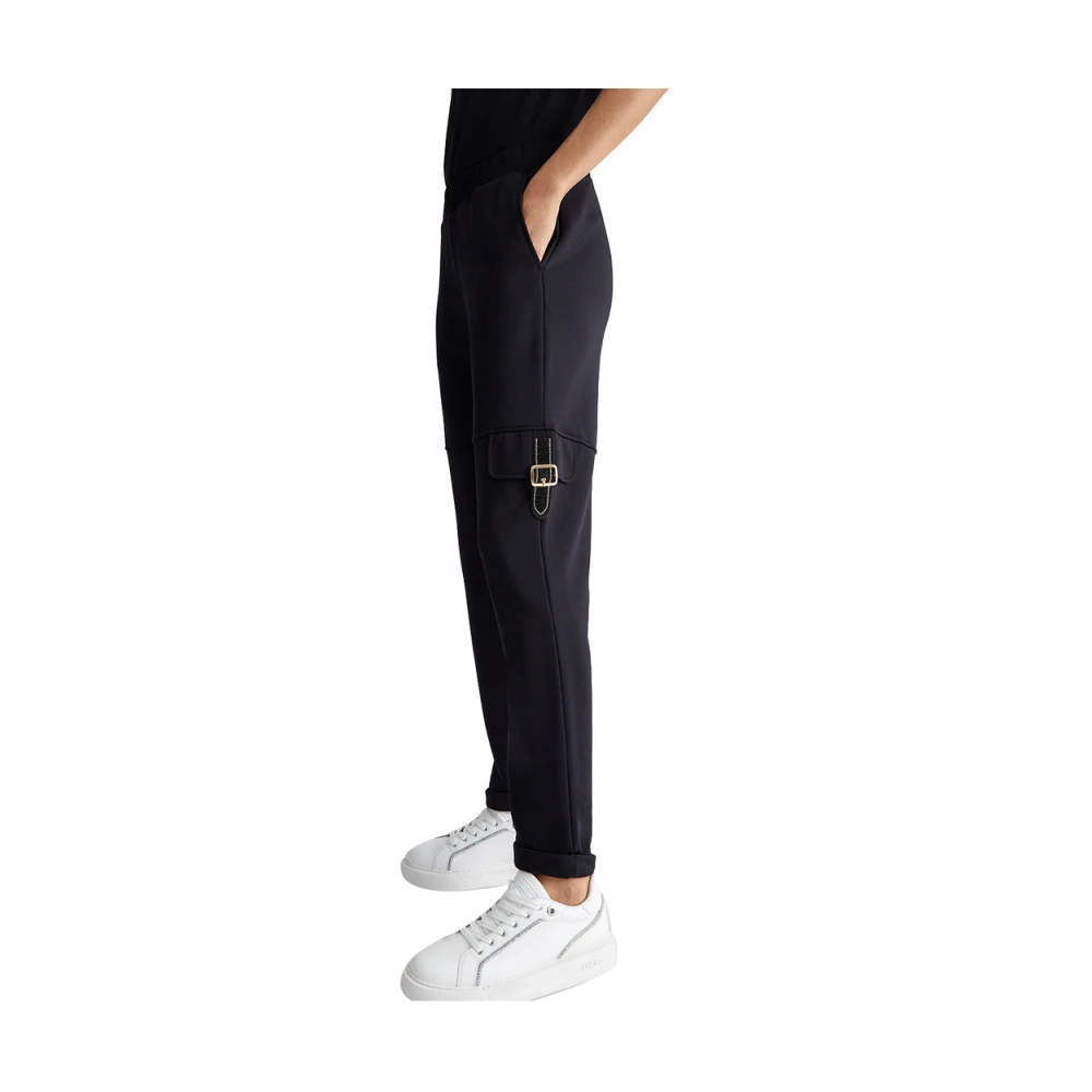 Liu Jo Zwarte Pailletten Getailleerde Broek Black Dames