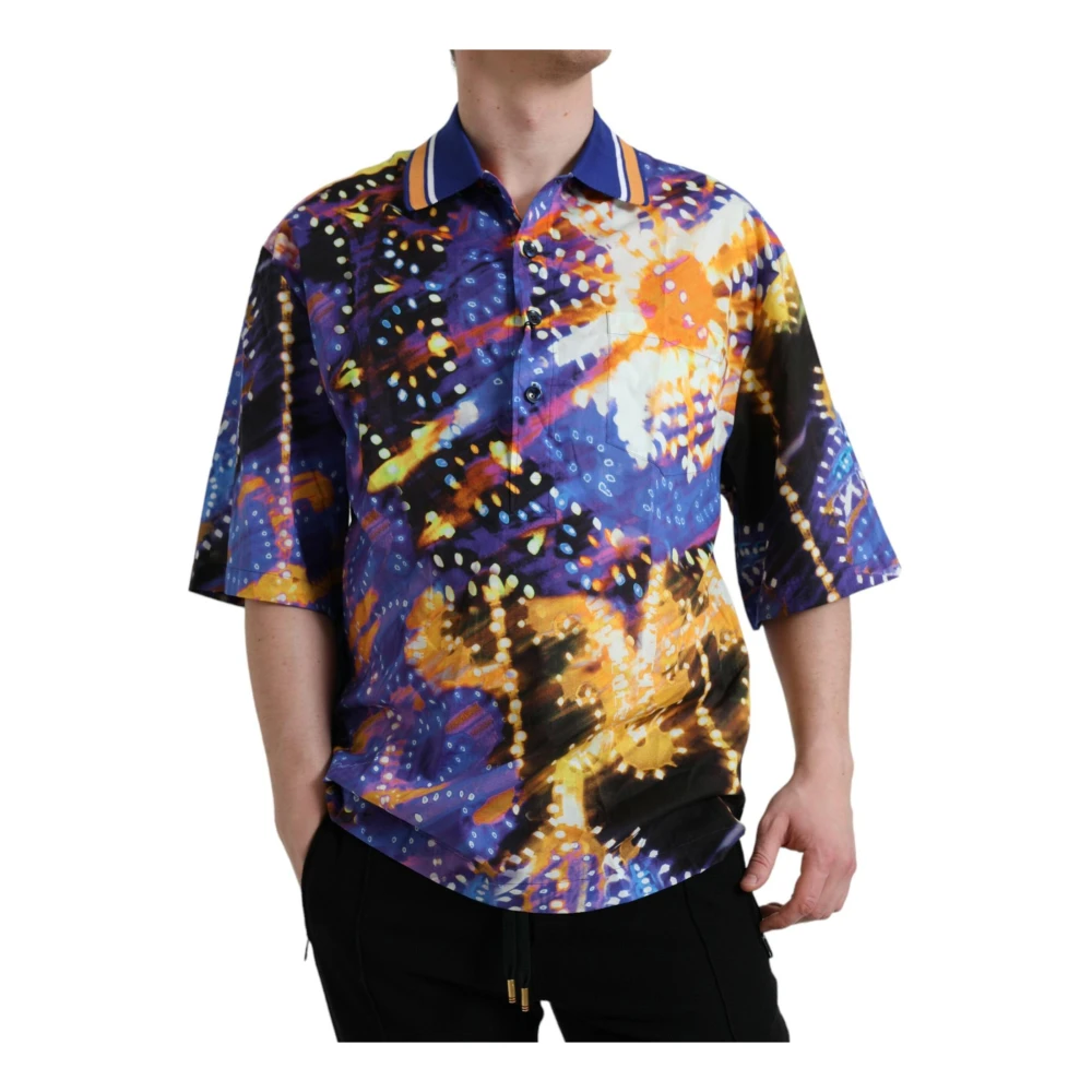 Dolce & Gabbana Multicolor Luminary Print Polo Shirt Multicolor Heren
