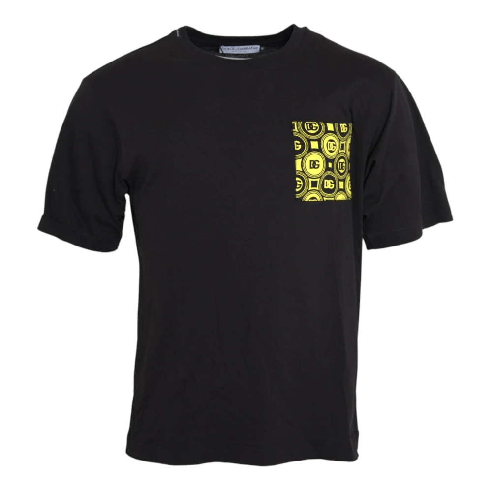 Dolce & Gabbana Men's Black Printed Crewneck T-Shirt - T-Shirts - Xs - Tops