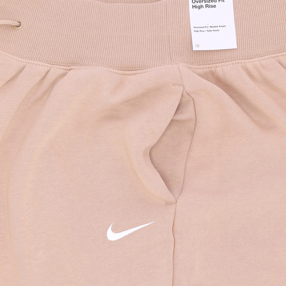 Nike Phoenix Fleece High-Waisted Oversized Pant Beige Dames