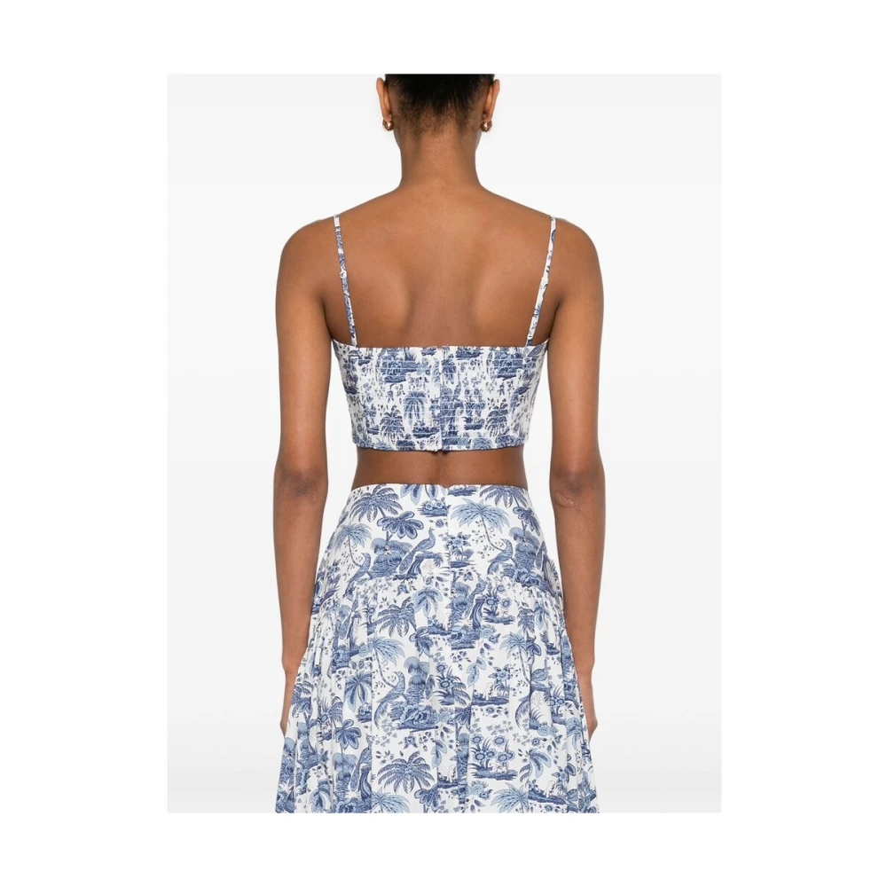 Staud Witte Shirred Panel Cami Jurk Blue Dames