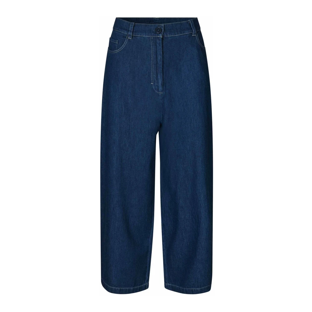 Masai Donker Denim Wijde Pijp Broek Blue Dames