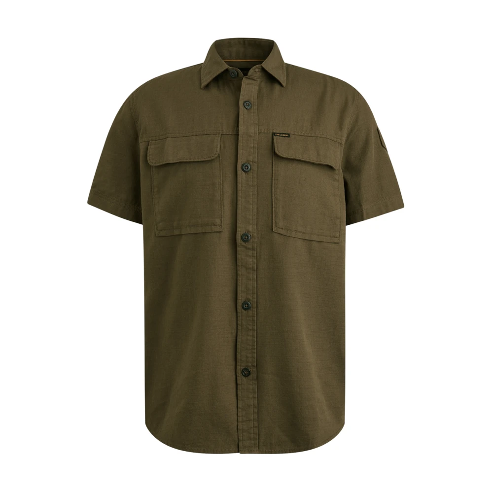 PME Legend Korte Mouw Slub Katoen Shirt Psis2503242 Brown Heren