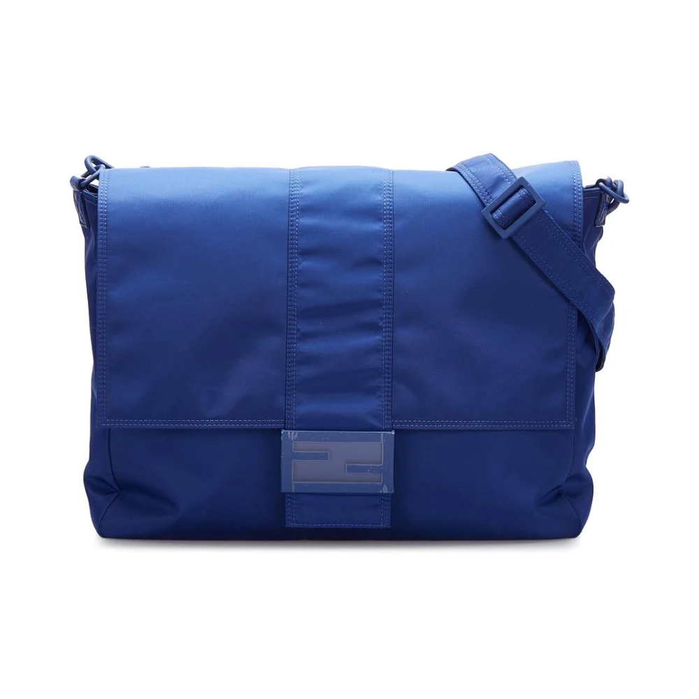 Fendi Vintage Women's Blue Vintage Cross Body Bags, One Size, Pre-Owned Versatile Messenger Bag With Adjustable Strap