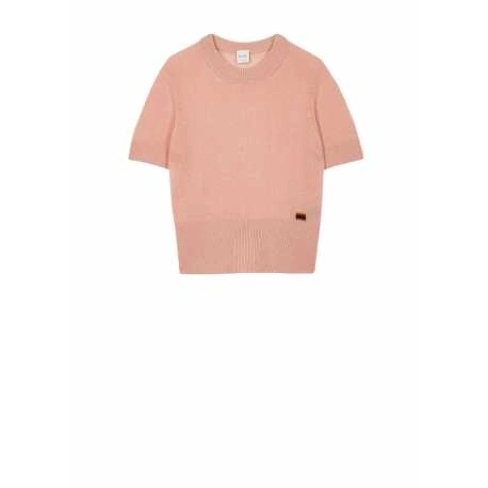 Paul Smith Kortemouw Cashmere Sweater met Artist Stripe Pink Dames