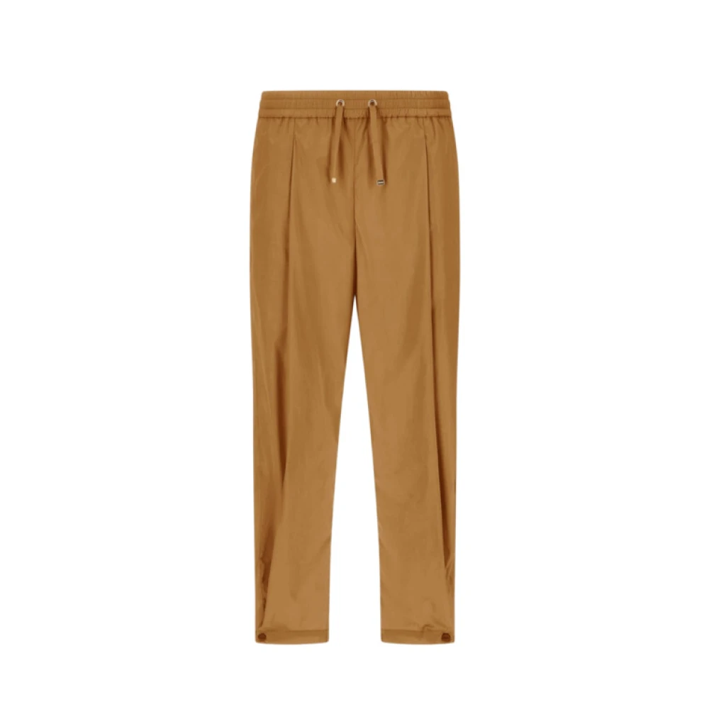 Herno Kvinno Brun Byxor Dam, L, Nylon, Camel Vida Klippta Byxor