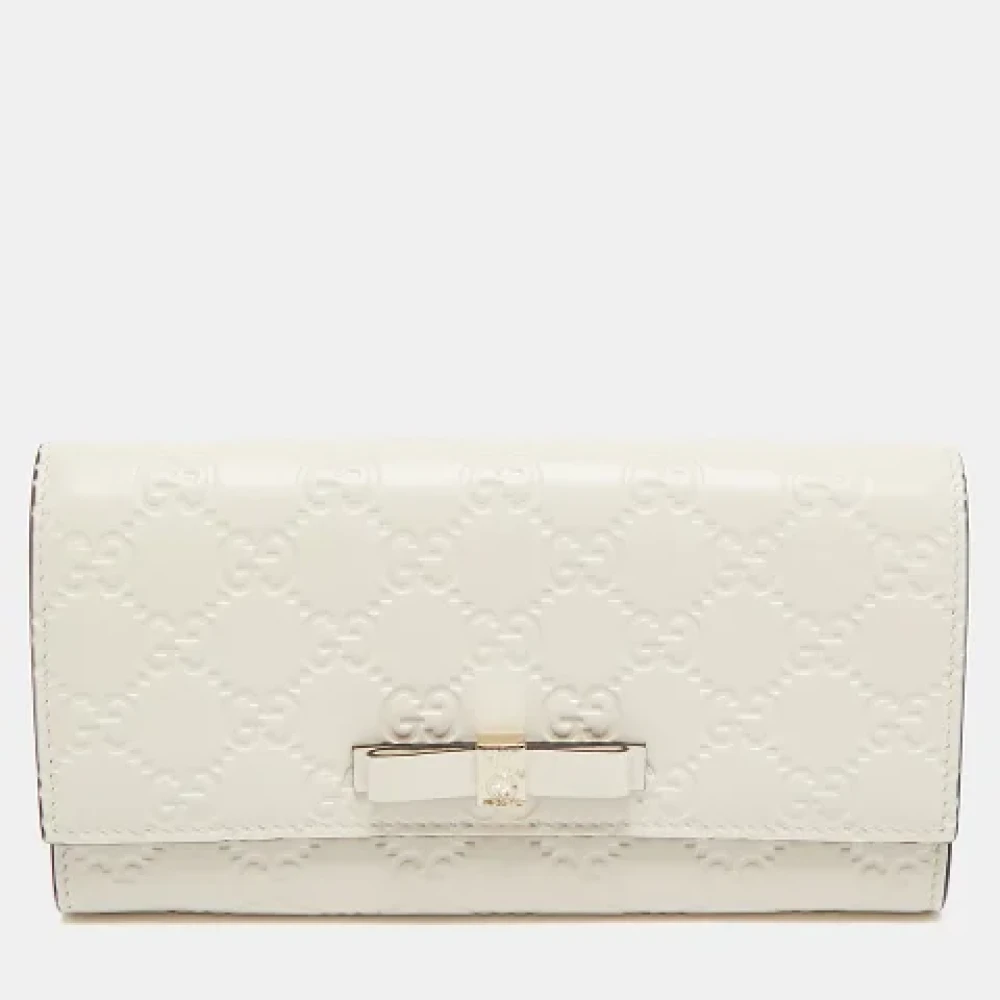 Gucci Vintage Pre-owned Leather wallets White Dames