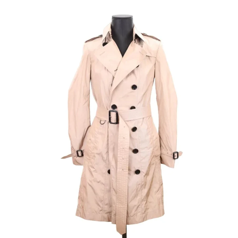 Burberry Vintage Pre-owned Polyester outerwear Beige Dames