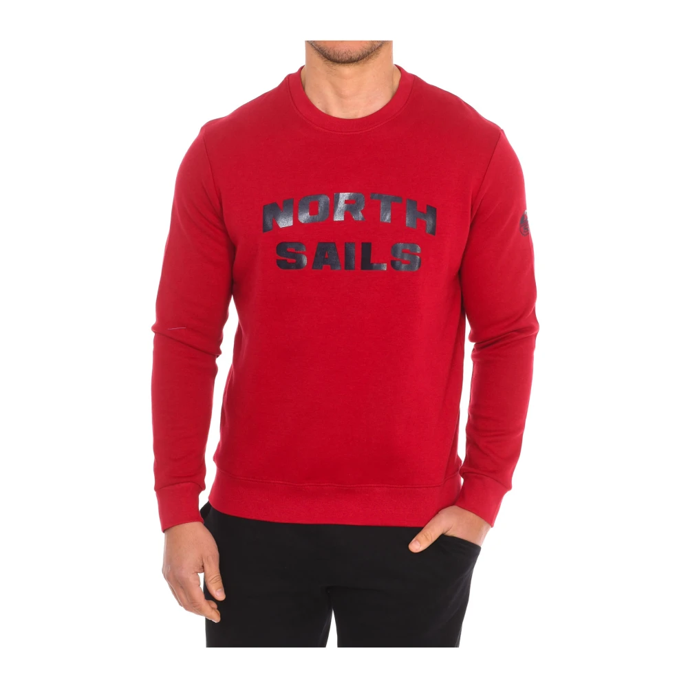 North Sails Men's Red Ribbed Round Neck Sweatshirt - Sweatshirts - Xl - Sweatshirts & Hoodies
