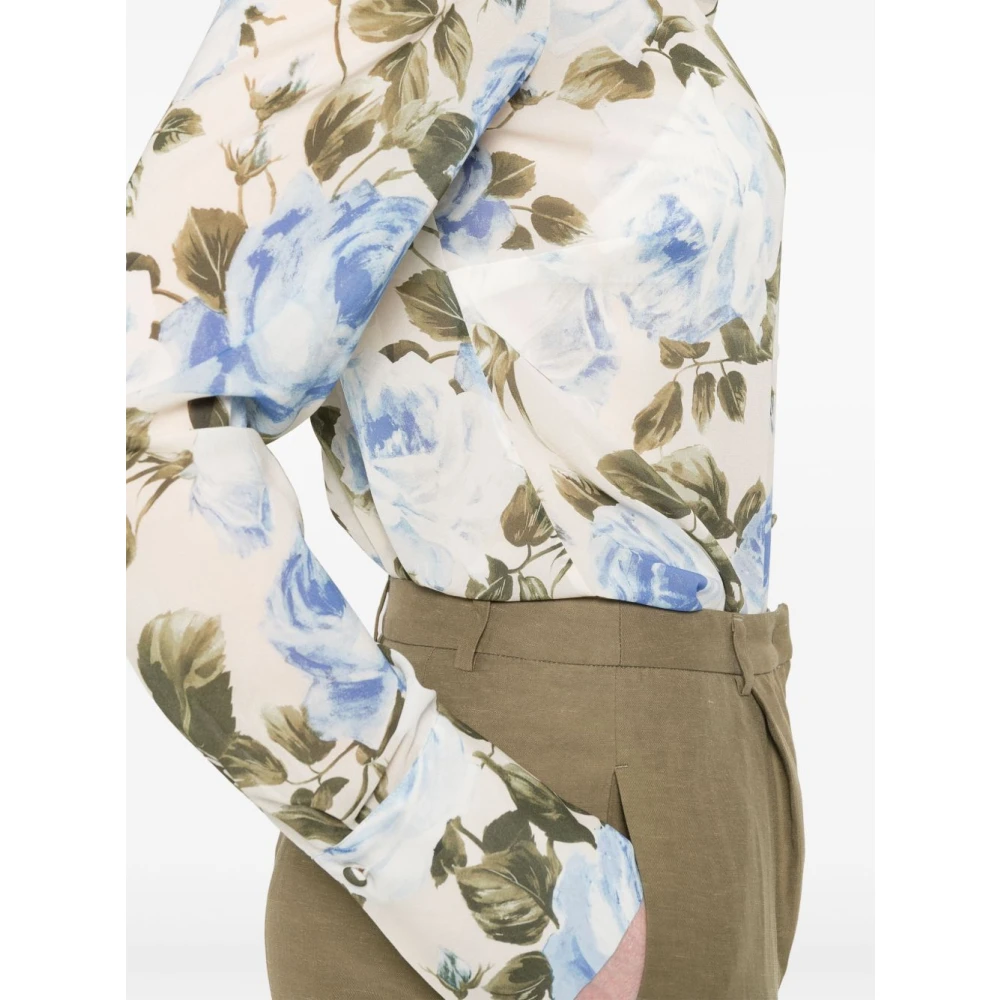 Blugirl Blauwe Knoopshirt Lange Mouwen Multicolor Dames