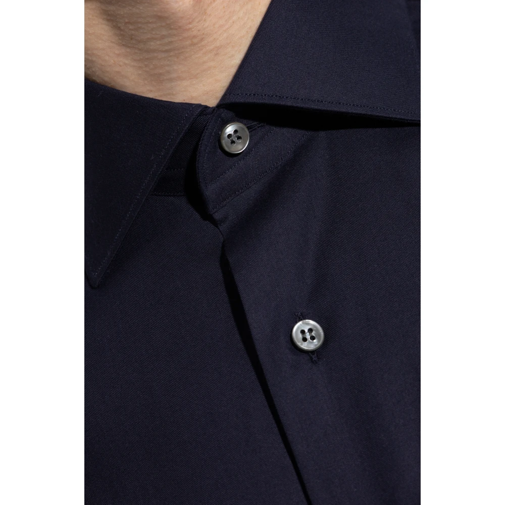 Brioni Katoenen shirt Blue Heren