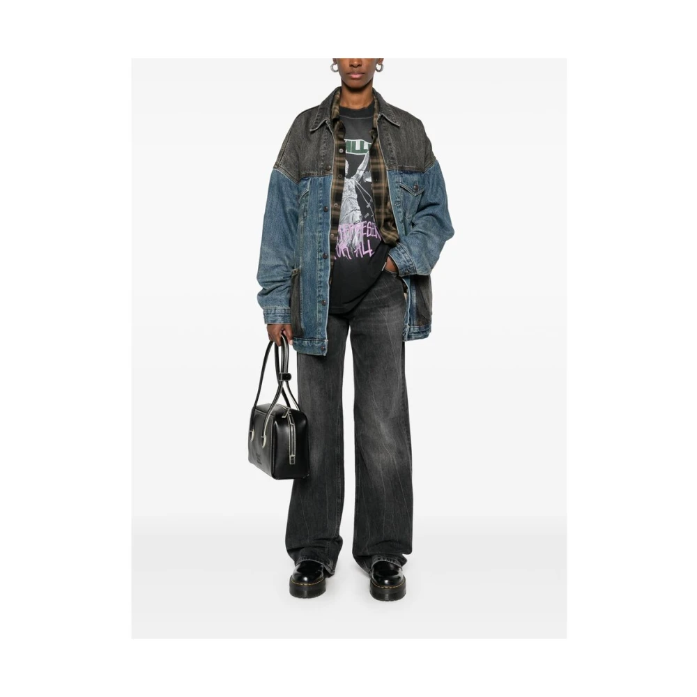 R13 Indigo Blauw Jas met Knopen Blue Heren