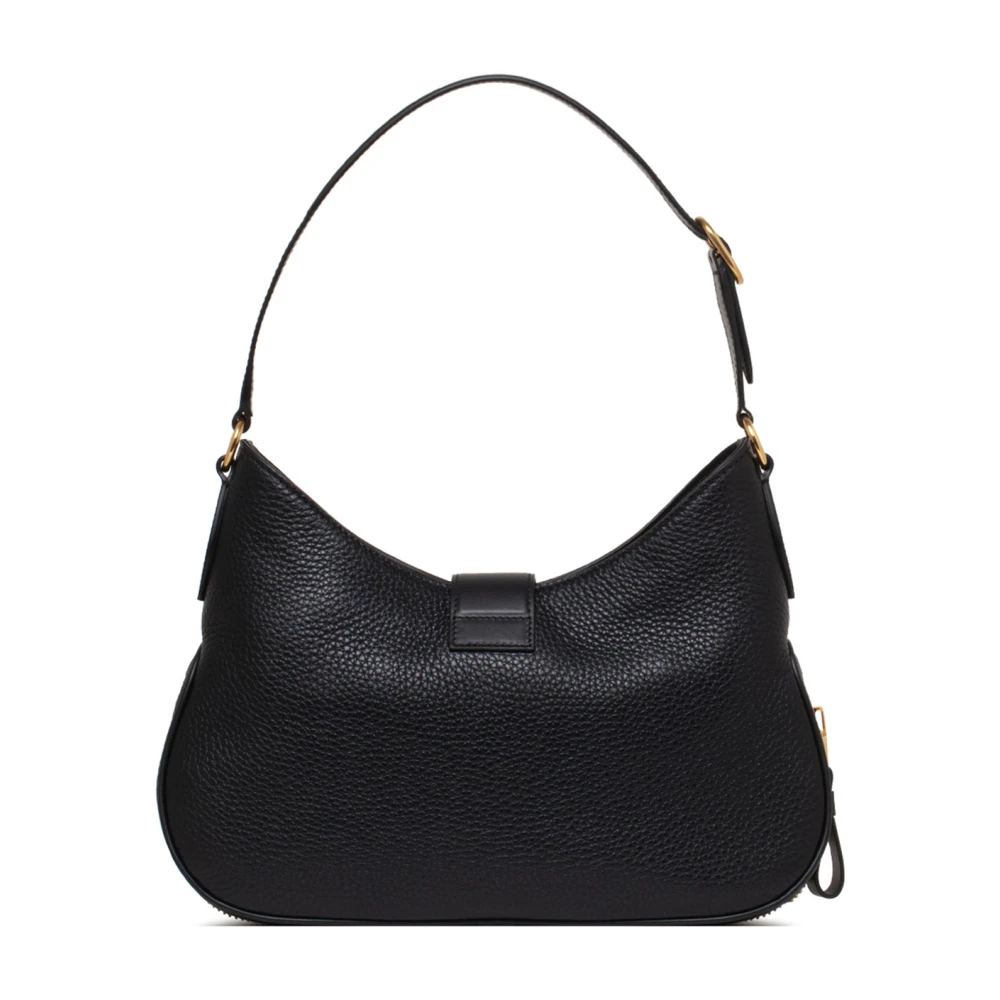 Tom Ford Zwarte Monarch Hobo Tas met T-Roze Sluiting Black Dames