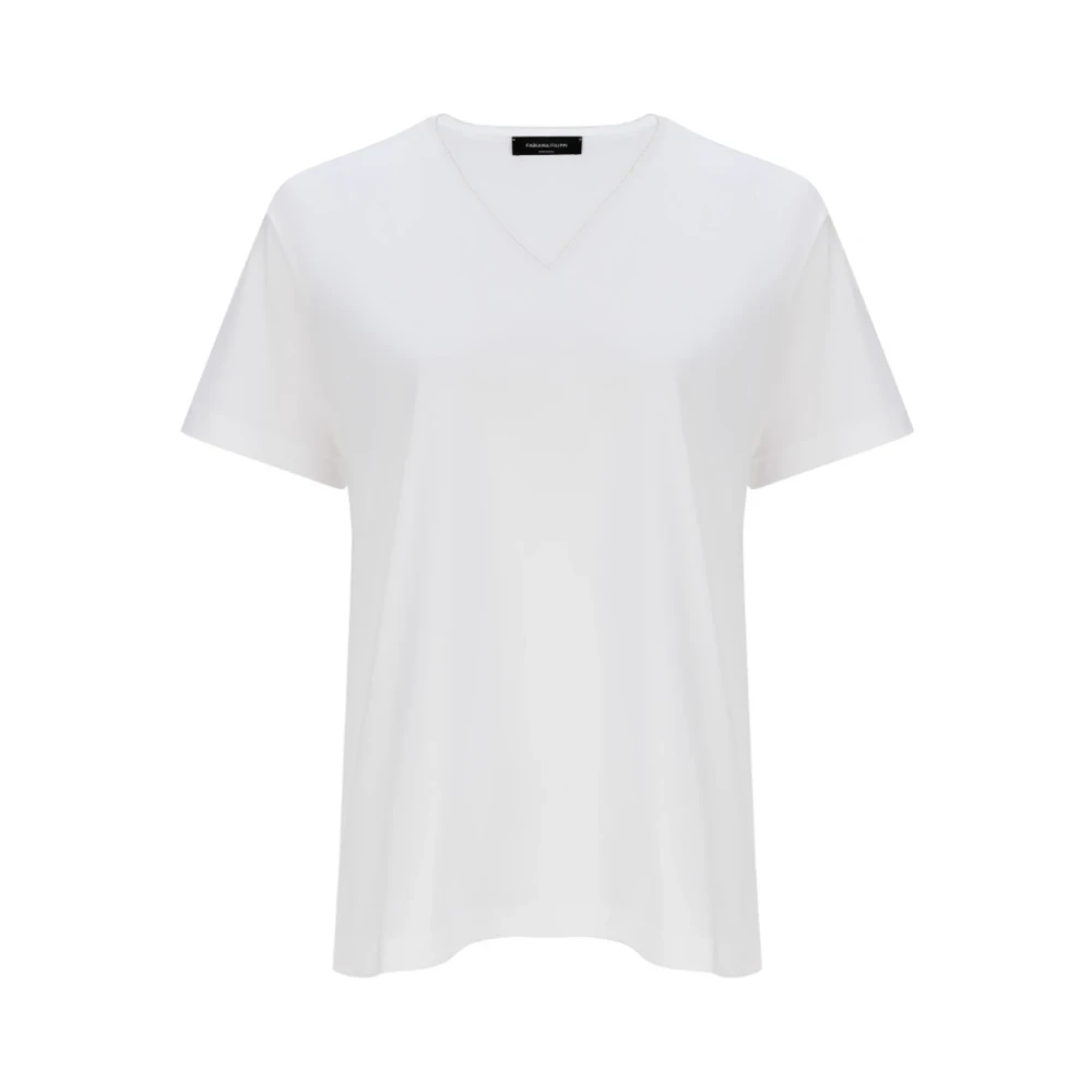 Fabiana Filippi White Jersey T-Shirt - Female - T-Shirts - L - Tops