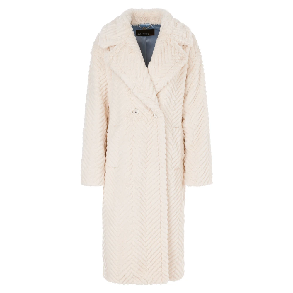 Marc Cain Fun Fur Visgraatjas Beige Dames