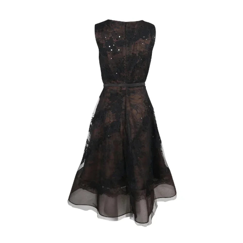 Oscar De La Renta Pre-owned Cotton dresses Black Dames