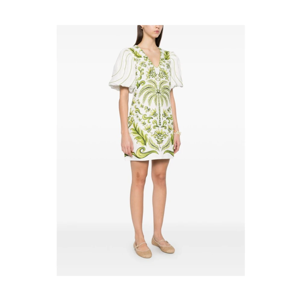 Farm Rio Witte Jurk met Ritssluiting Multicolor Dames