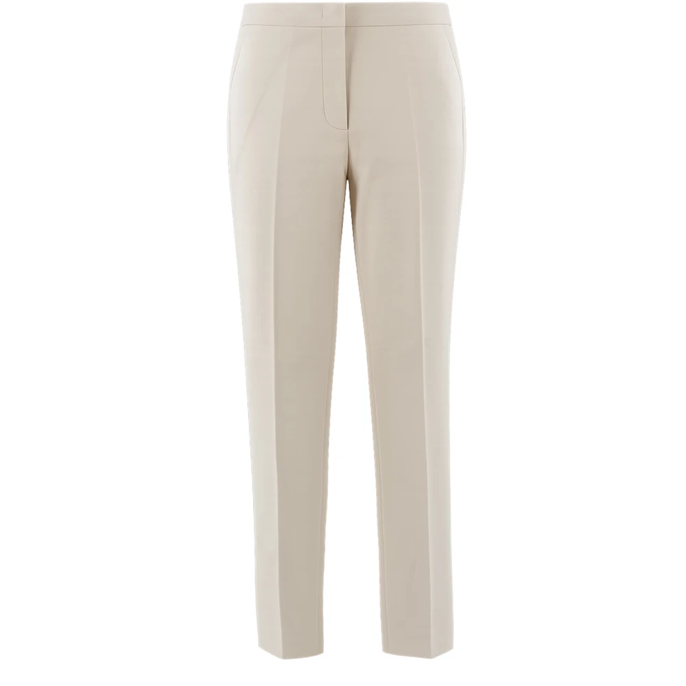 Fabiana Filippi Women's White Slim-Fit Trousers, M, Gabardine Trousers With Diamond Detail