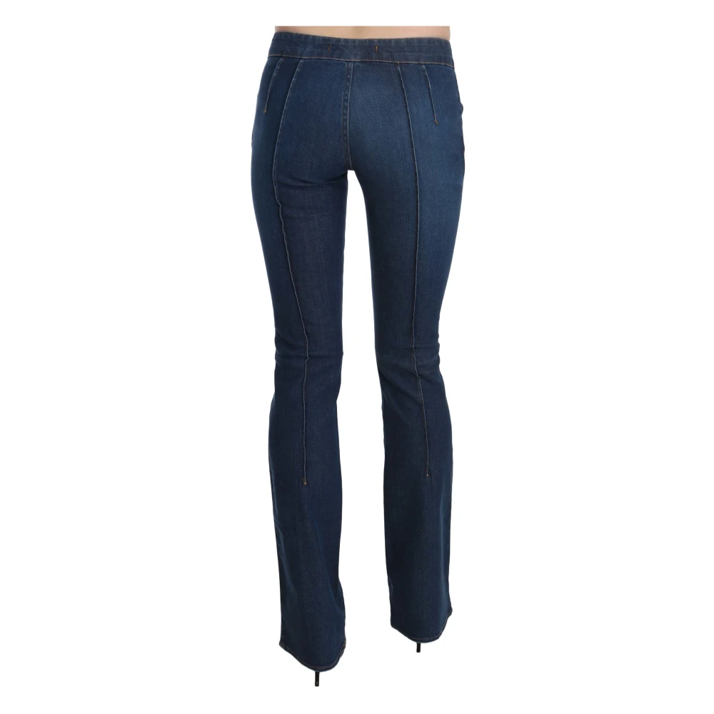 Just Cavalli Lage taille laars gesneden denim broek jeans Blue Dames