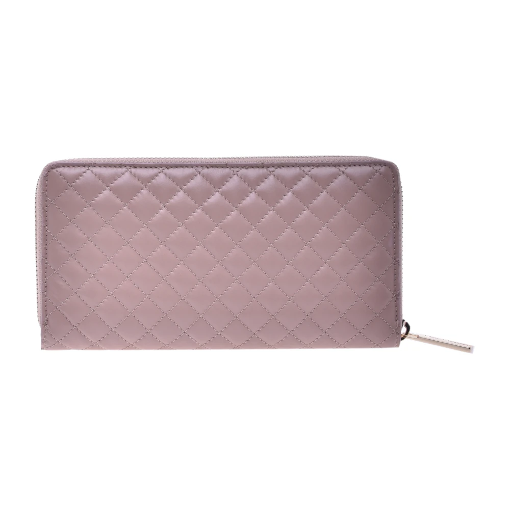 Baldinini Wallet with zip in nude quilted leather Purple Dames