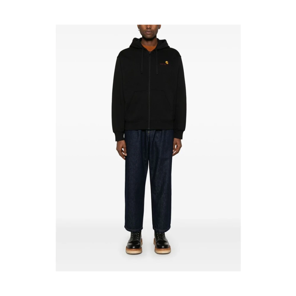 Carhartt WIP Zwarte Fleece Sweatshirt met Rits Black Heren
