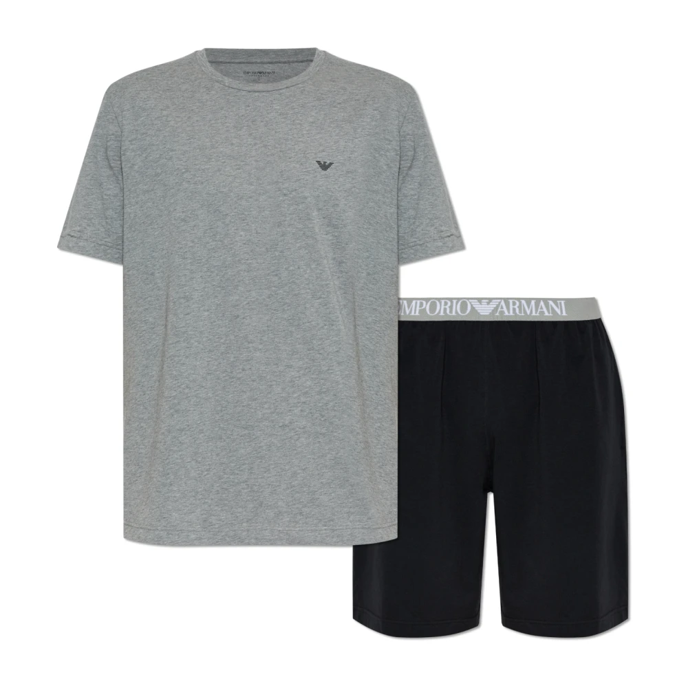 Emporio Armani Mannelijk Grijs Regular Fit Pyjama Set