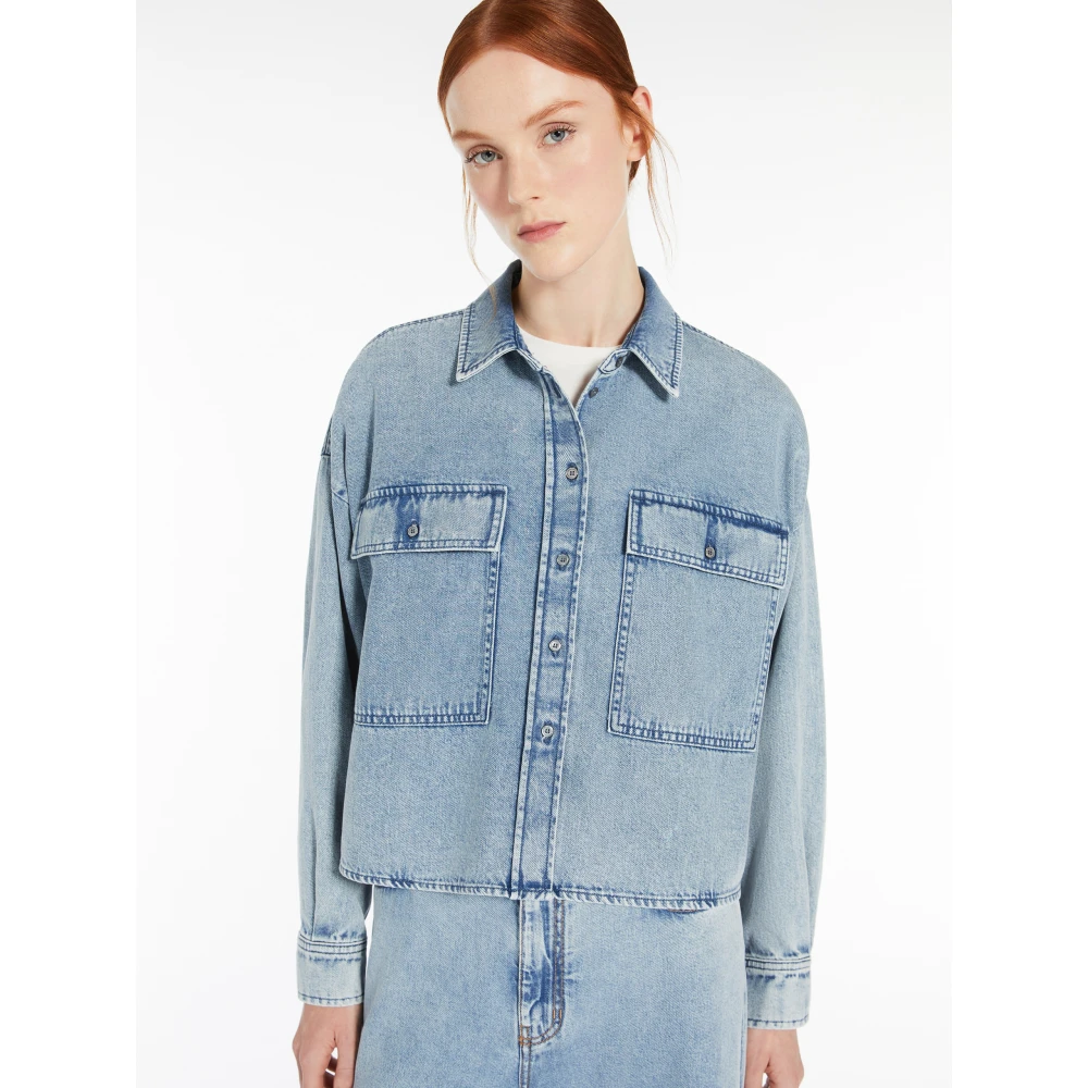 Max Mara Weekend Denim Shirt Zemira Jeans Blue Dames