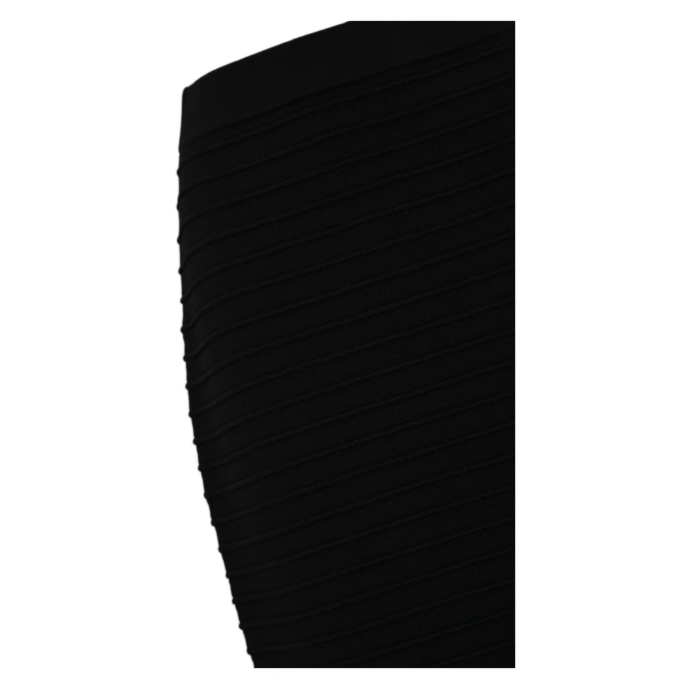 Liviana Conti Geribbelde taille midi rok zwart Black Dames