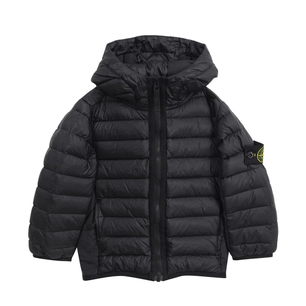 Stone Island Boys Black Winter Jackets, 4 Y, Nylon Jacket