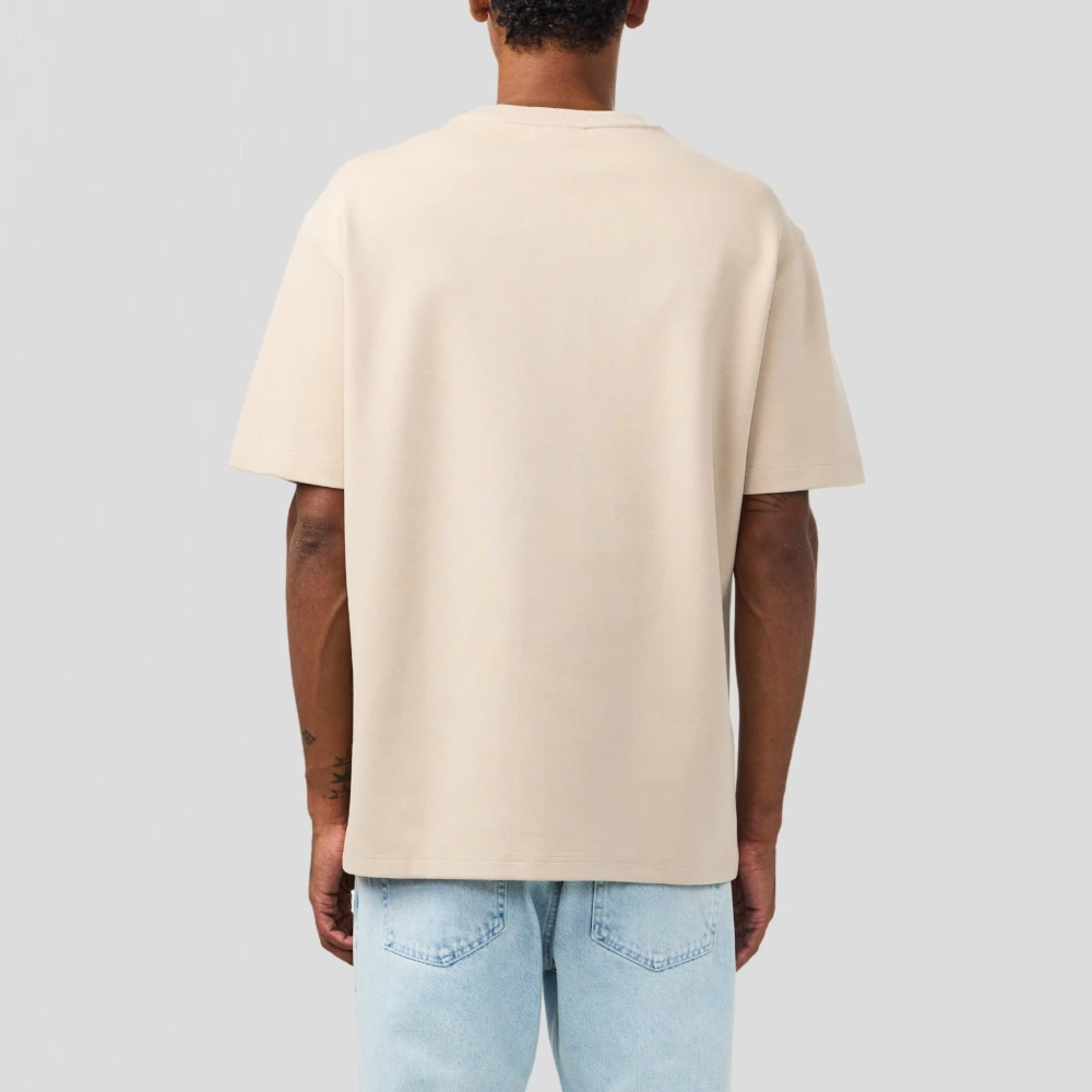 Nn07 Logo T-shirt in White Pepper Beige Heren