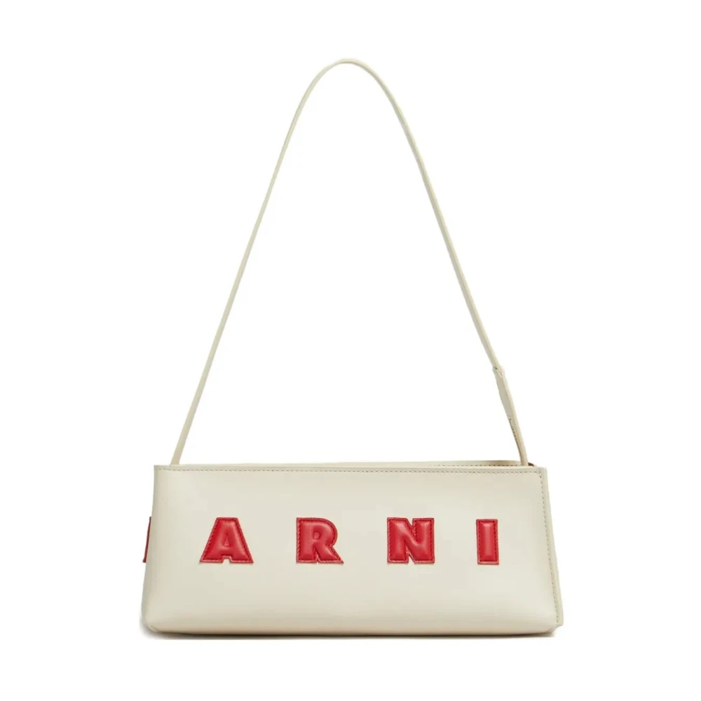 Marni Donna Beige Leather Baguette Musuem Shoulder Bag - Woman Handbags One Size - Immagine 4