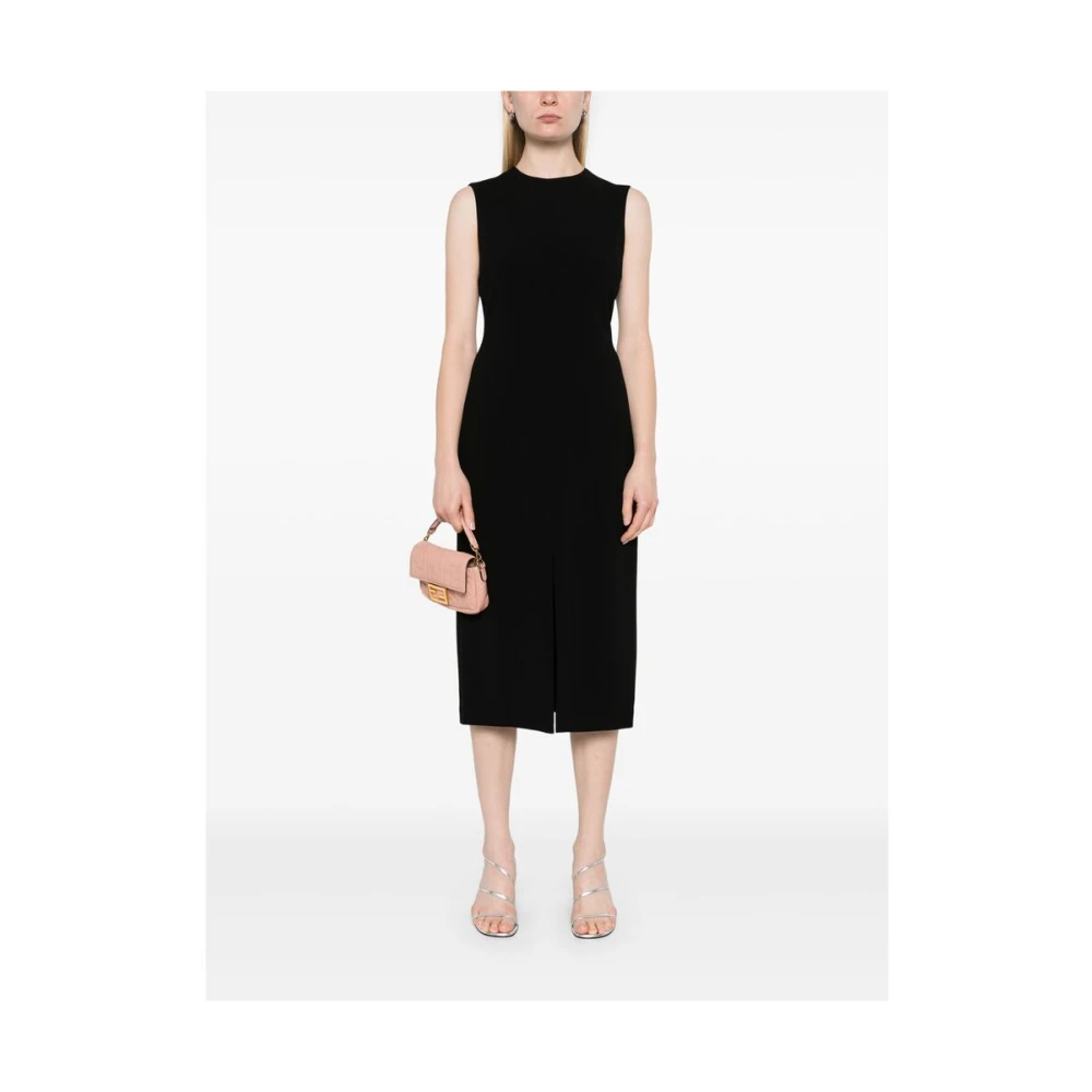 Theory Zwarte Mouwloze Ronde Hals Jurk Black Dames