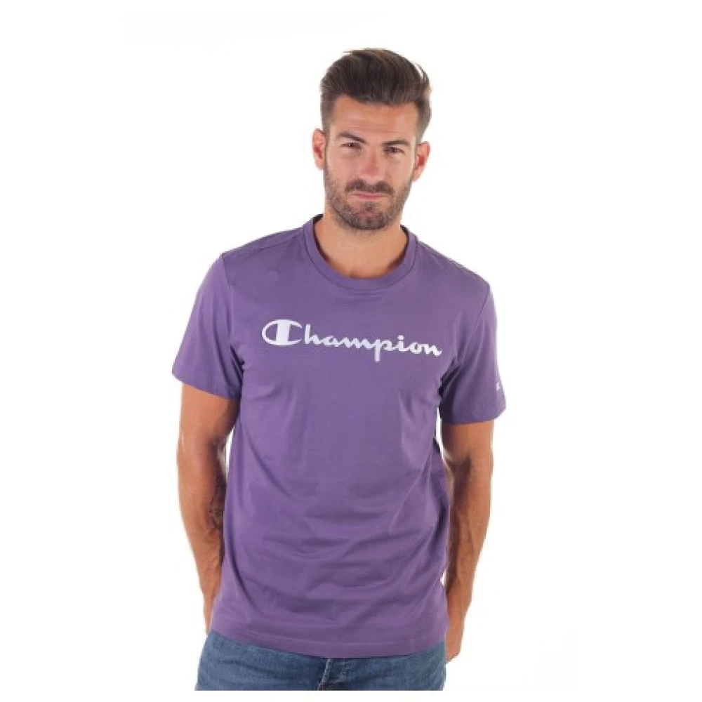 Champion Heren Katoenen T-Shirt Purple Heren