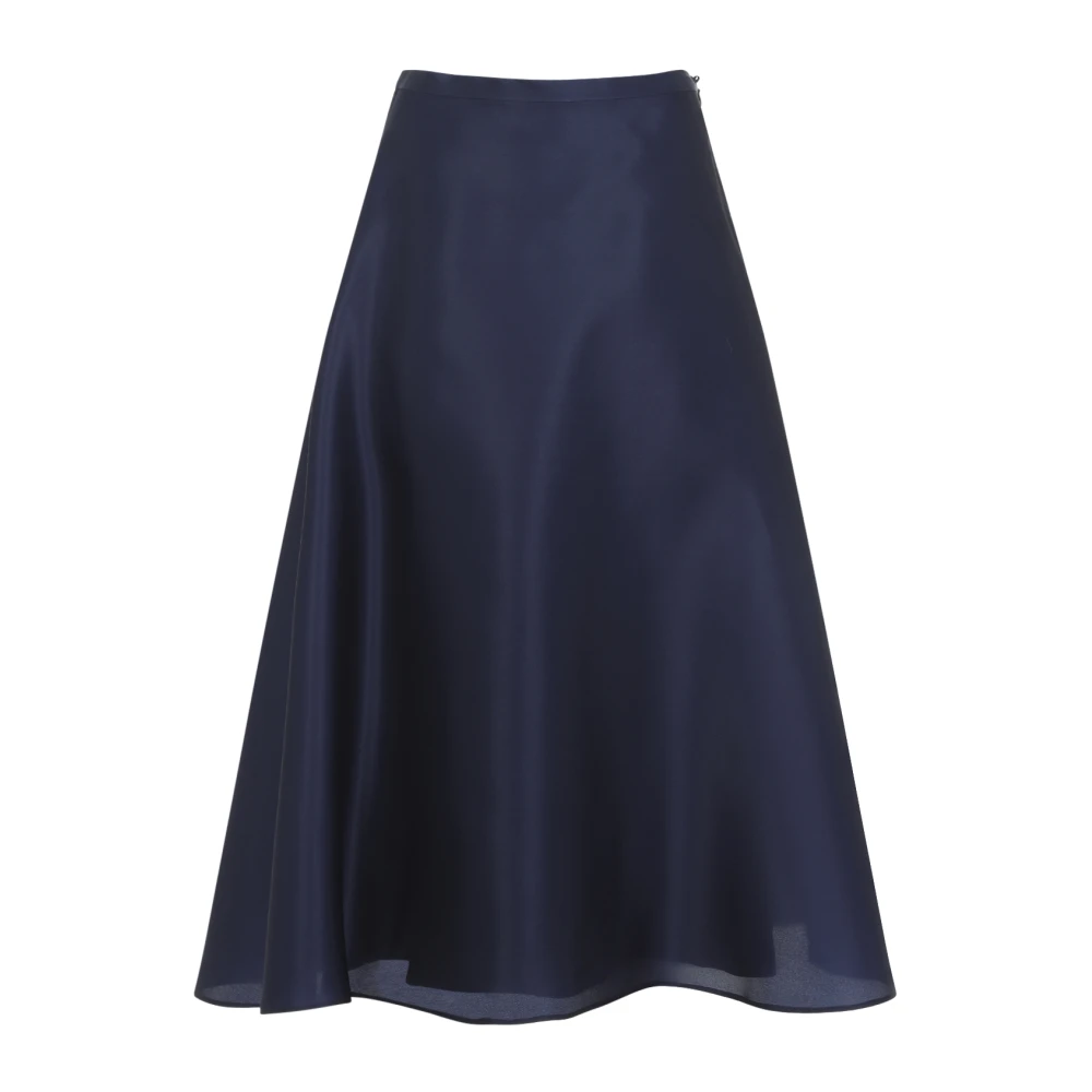 Alberta Ferretti Kvinno Blå Kjolar Dam, S, Organza, Silk Midi Skirt