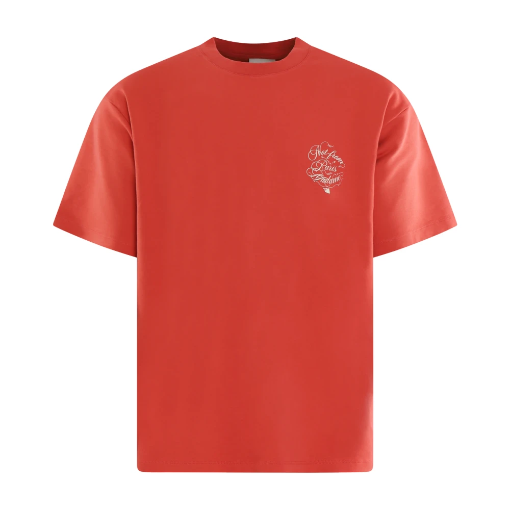 Drole de Monsieur Heren Slogan Vignes T-Shirt Red Heren
