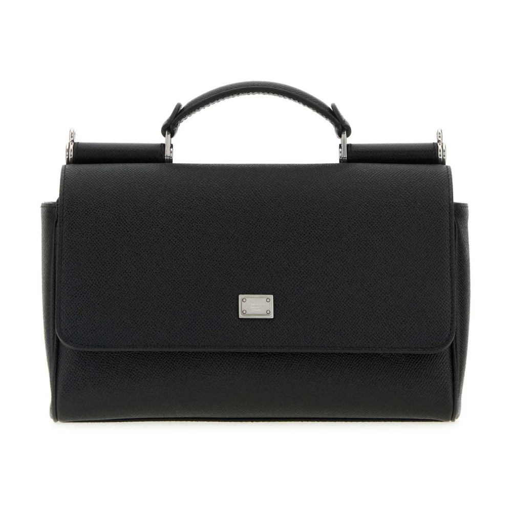 Dolce & Gabbana Vrouw Zwart Tassen Dames, One Size, Leer, Sicily Bag