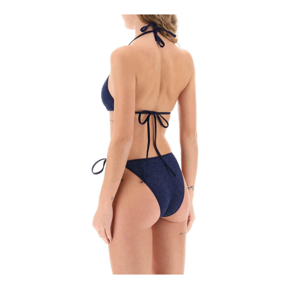 Hunza G Lurex Smock Stitch Bikini Set Blue Dames