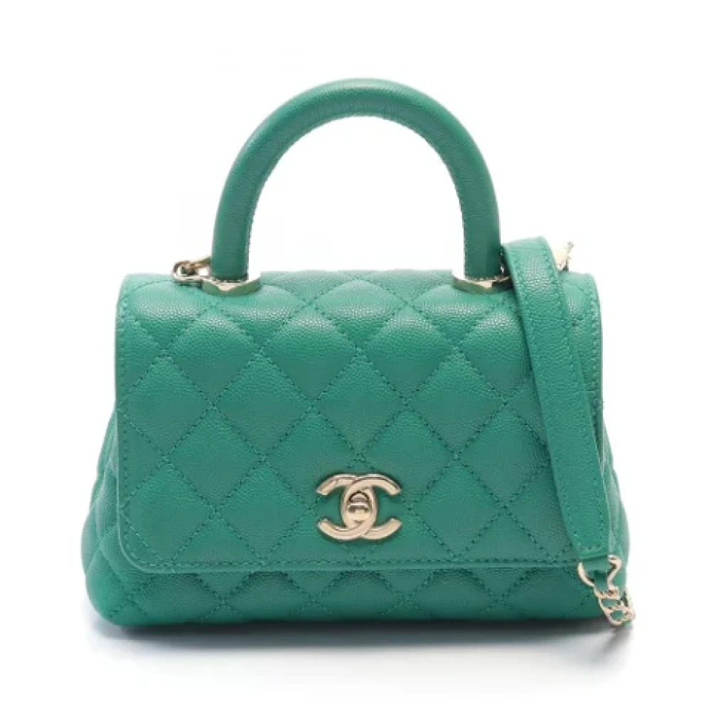 Chanel Vintage Pre-owned Leather handbags Green Dames
